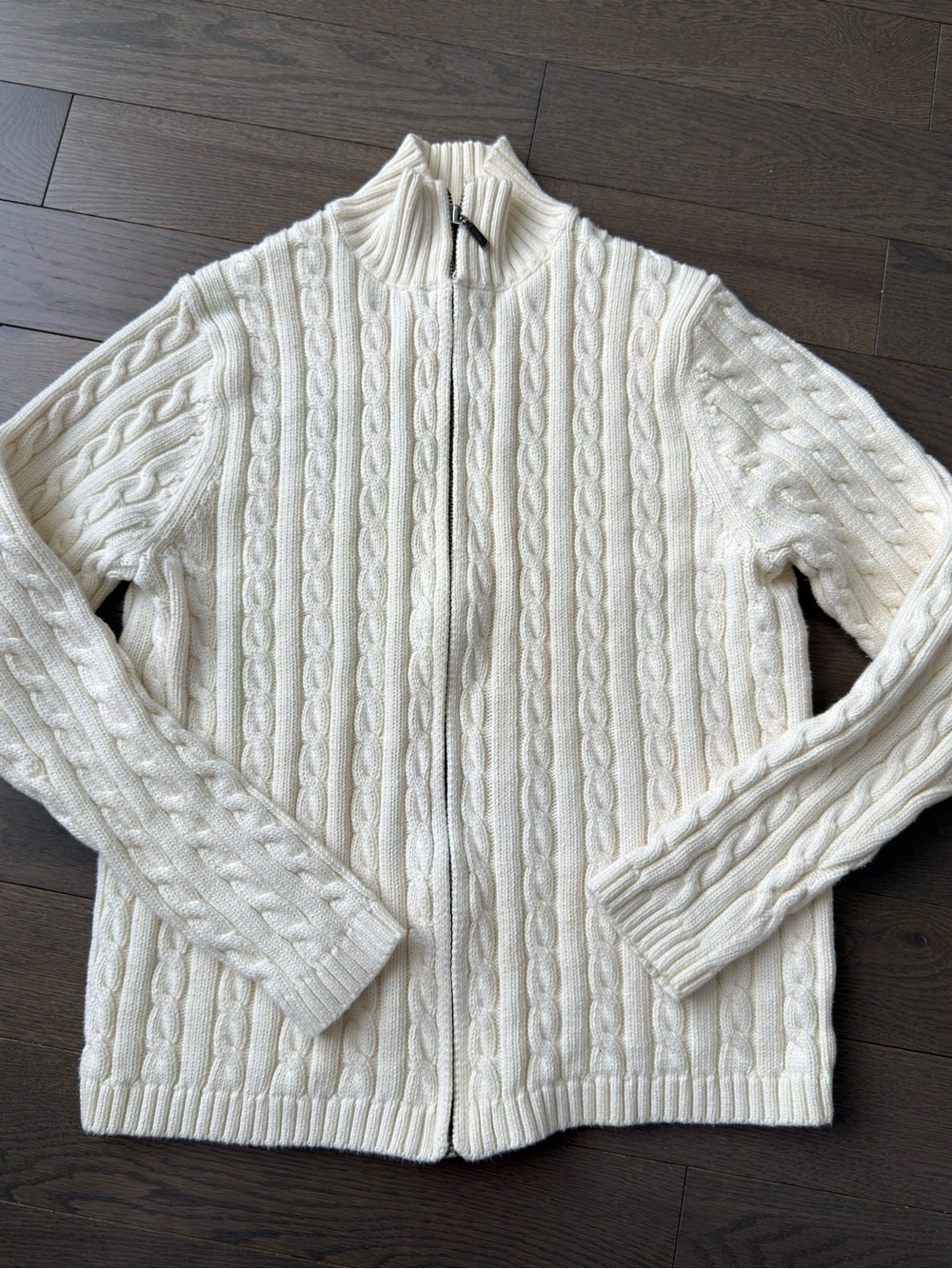 L.L. Bean women’s  Cable-Knit Zip-Up Sweater